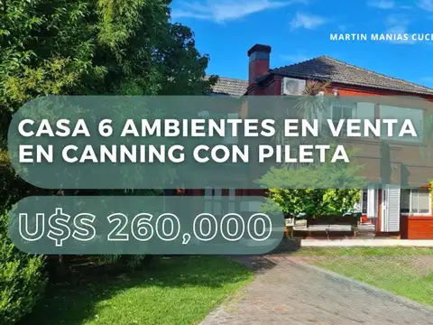 CASA 6 AMBIENTES EN VENTA EN CANNING CON PILETA