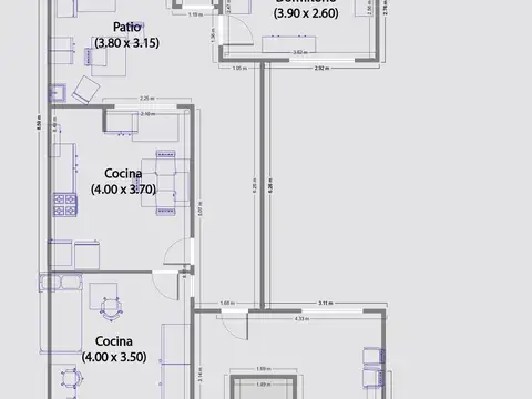 Depto Tipo Casa 4 ambientes con 1 baño