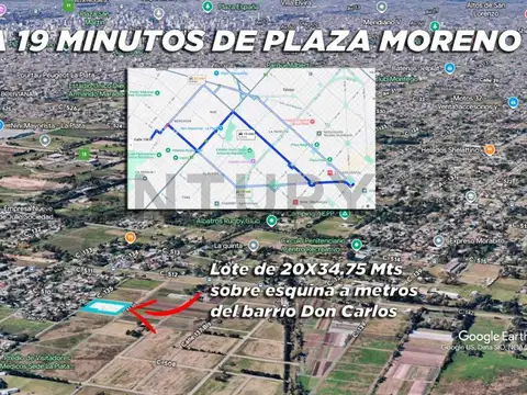 Terreno en Venta 31,75  mts Fondo