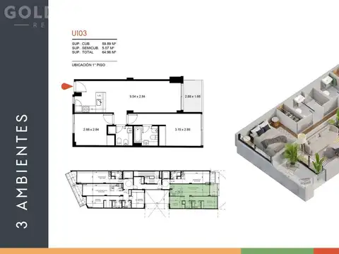 Departamento en Venta al Oeste