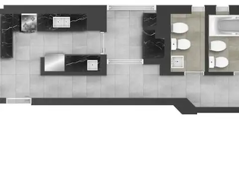 Departamento 3 ambientes con 2 baños