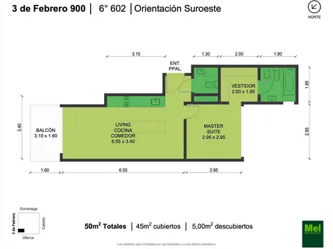 3 De Febrero 900, Piso 6