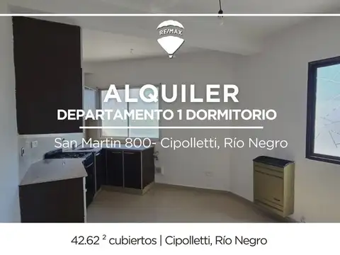 ALQUILER DEPARTAMENTO 1 DORMITORIO EN CIPOLLETTI