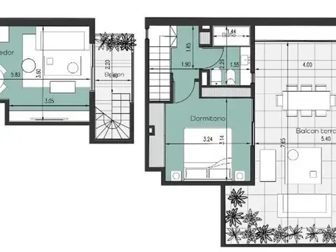 Departamento en Venta de 2 ambientes