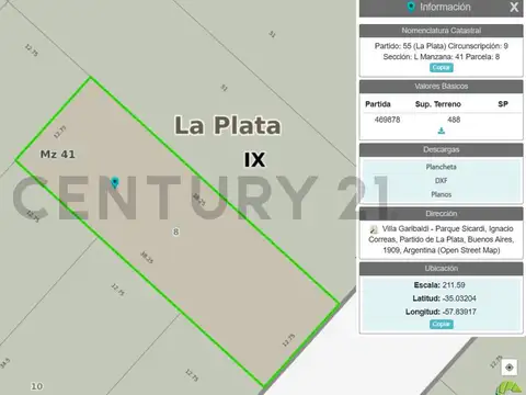 Terreno en Venta en Ignacio Correas Arana, USD 17.500