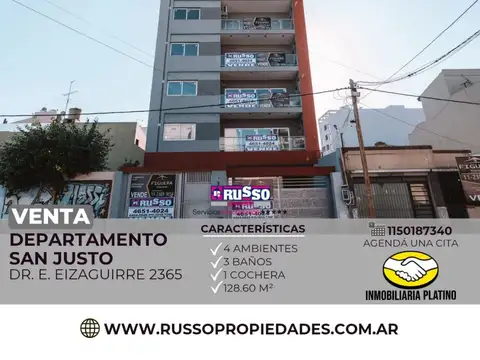 Venta de PISO a ESTRENAR de 4 ambientes en San Justo