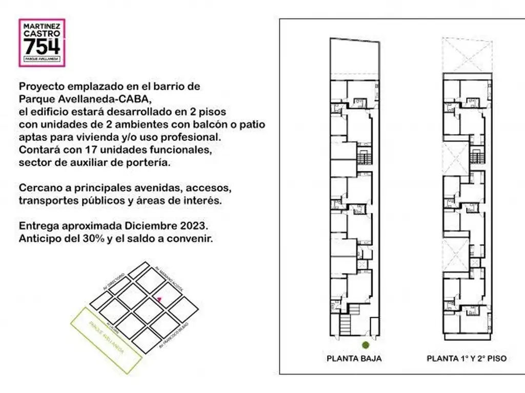 MARTINEZ CASTRO 754 PARQUE AVELLANEDA de 1 Dormitorios