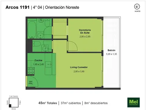 Arcos 1191 , Piso 4