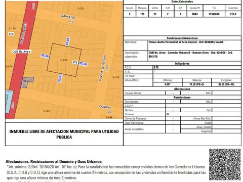 Terreno en Venta 17,30  mts Fondo