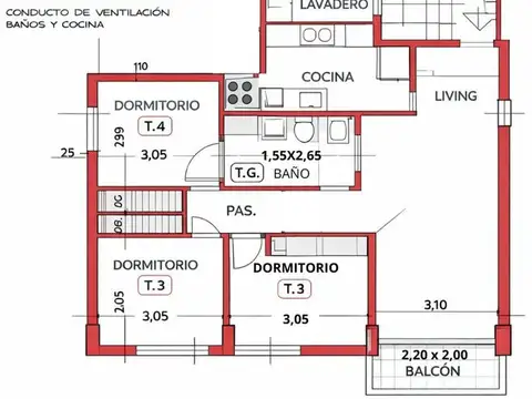 Departamento en Venta de 3 dormitorios