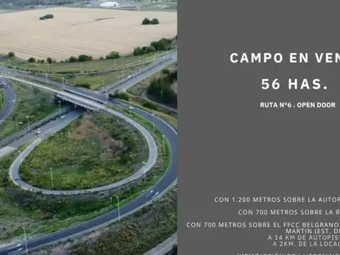 Campo de 56 ha en Esquina Estratégica, Puerta Abierta. Apto