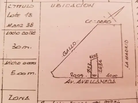 Terreno en Venta en San Fernando, USD 150.000