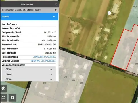 Terreno en Venta de 2516,0 m2