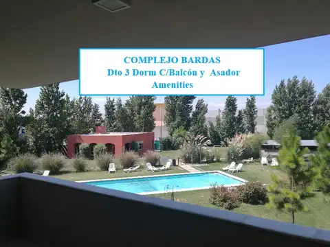 HOUSING BARDAS  - DPTO de 3 DORM y balcón con asador 