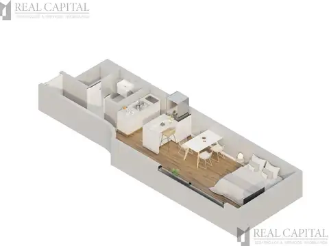 Departamento Monoambiente con 1 baño