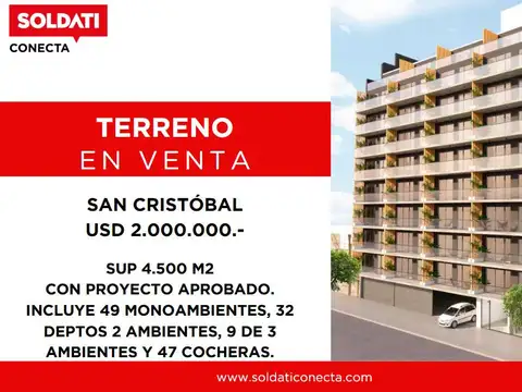 Terreno en Venta con Proyecto Aprobado y Vencido – 4500 m² - Boedo
