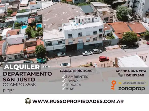 Alquiler Departamento 3 Ambientes San Justo