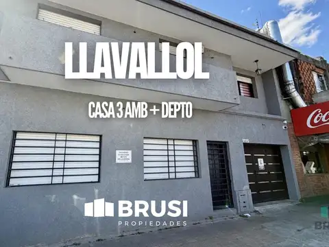 CASA EN VENTA EN LLAVALLOL - 3 AMBIENTES - MAS DEPTO DOS AMBIENTES