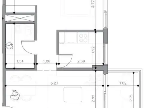 Departamento en Venta de 1 dormitorio