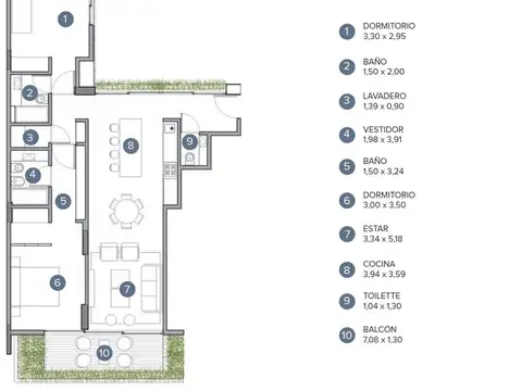 Departamento en Venta de 3 ambientes