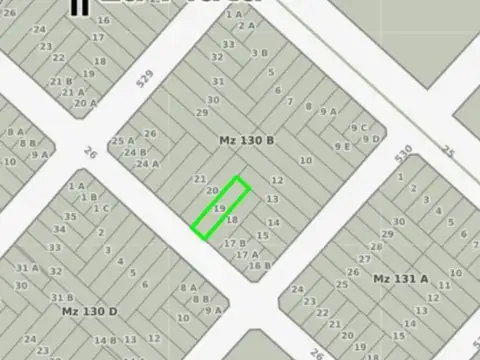 LOTE EN VENTA 26 E/ 529 y 530 400 m2