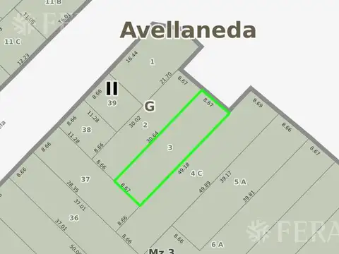 Terreno en Venta 8  mts Frente