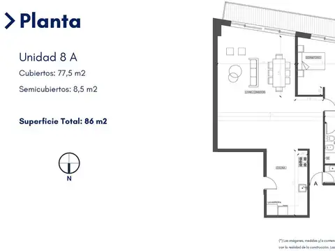 Departamento 2 ambientes con 1 baño