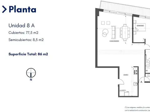 Departamento 2 ambientes con 1 baño