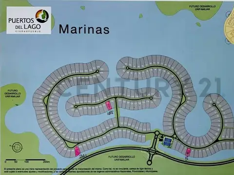 Lote en venta a la laguna en barrio Marinas, Puertos del Lago