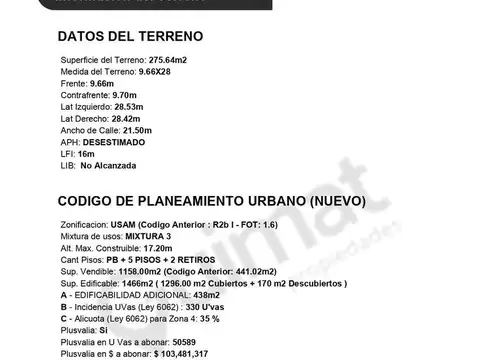 Terreno en Venta de 275,0 m2