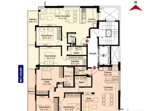 Departamento en Venta de 3 dormitorios