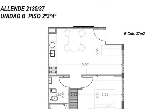 Departamento en Venta de 2 ambientes