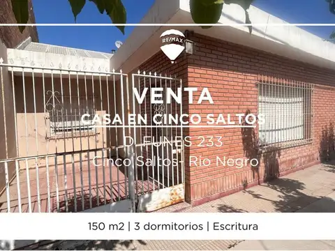 CASA EN VENTA EN CINCO SALTOS