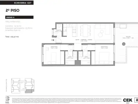 Departamento de 3 ambientes en venta en Belgrano