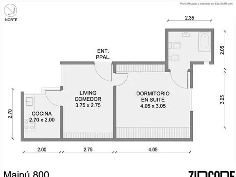 Departamento en Venta de 1 dormitorio