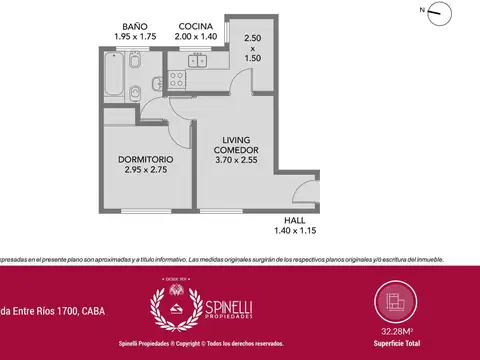 Departamento en Venta de 1 dormitorio