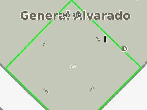 Terreno en Venta 43  mts Frente