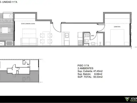 Departamento en Venta de 2 ambientes