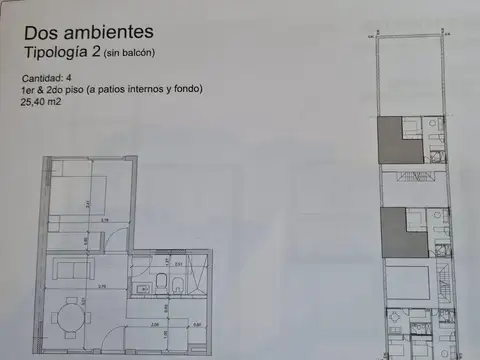 Departamento en Venta de 2 ambientes