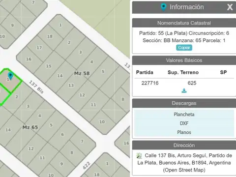 Terreno en Venta en Arturo Segui, USD 42.000