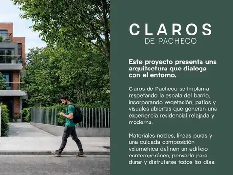 Venta Departamento en Proyecto Los Claros General Pacheco - entrega dic 2028