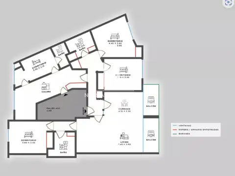 Departamento en Venta de 5 ambientes