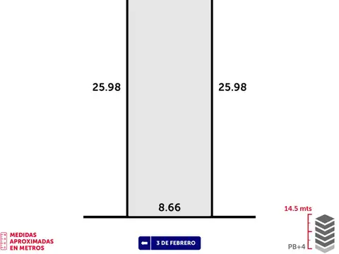 3 de Febrero y Av Francia - Terreno. 