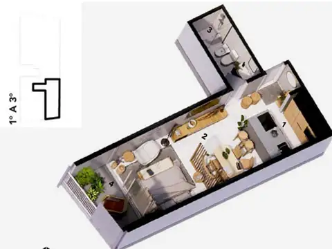 Departamento en Venta de Monoambiente
