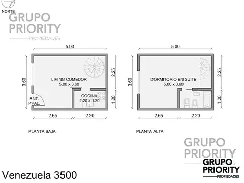 Depto Tipo Casa 3 ambientes con 2 baños