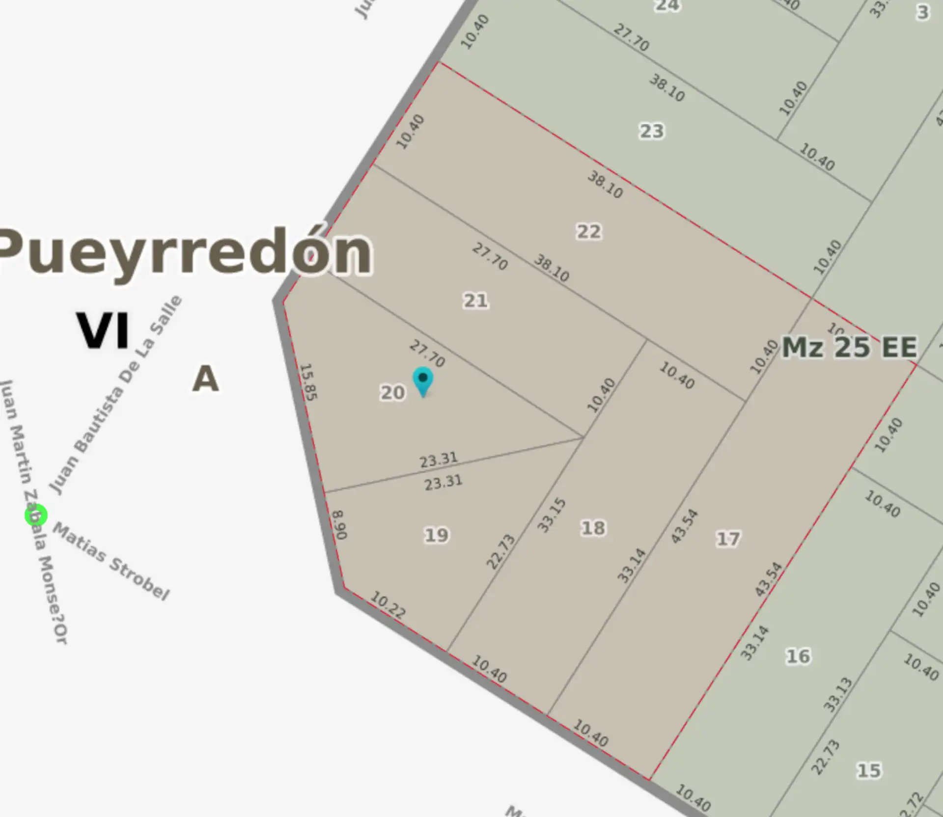 Gran lote en venta sobre Av. Champagnat, 2355m²