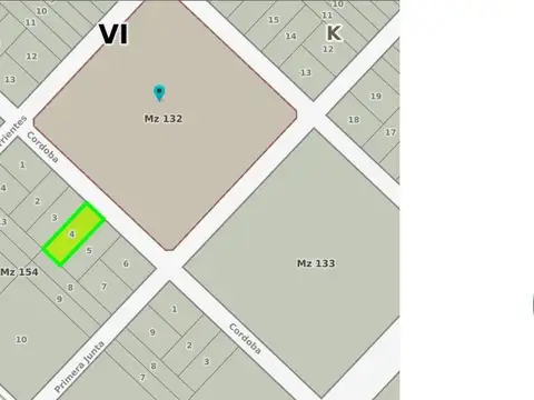 EN  VENTA/ Terreno en  calle Córdoba entre  corrientes y  1°Junta