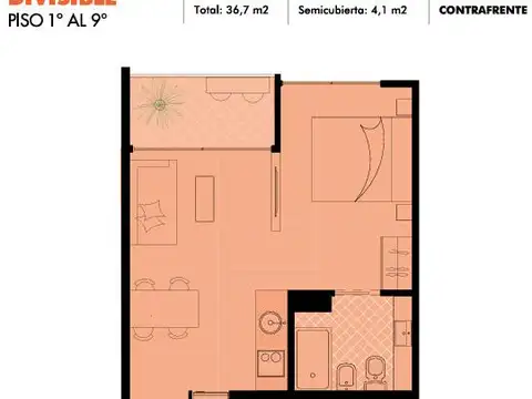 Departamento en Venta de Monoambiente
