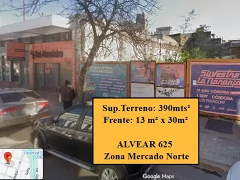 TERRENO 390m² - 13m² de frente - ZONA MERCADO NORTE