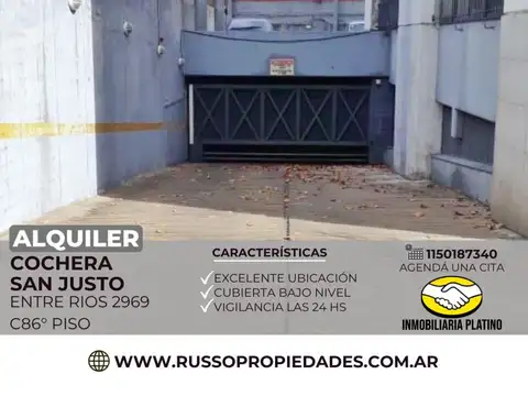 Alquiler cochera cubierta San Justo